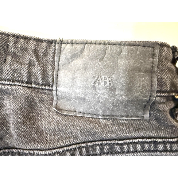 Zara Jeans Womens 6 Washed Black Gray Skinny Tapered 5-Pocket Zip Fly Denim - Picture 6 of 6